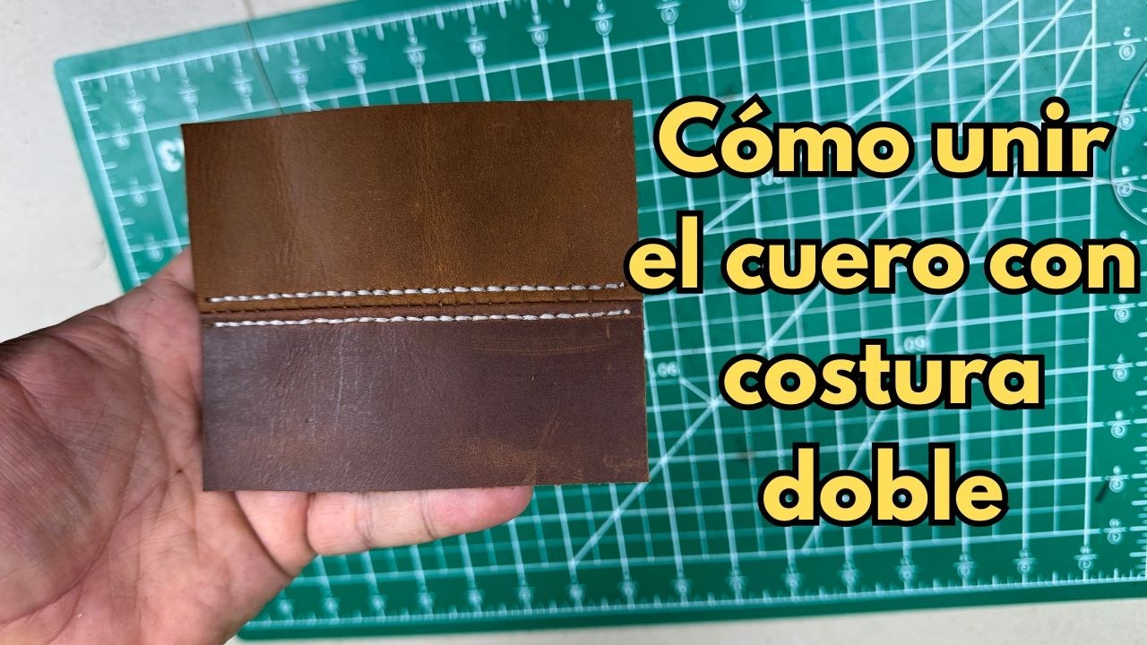 Unión, dos PIEZAS de CUERO con una COSTURA a MANO doble #diy #cueroartesanal