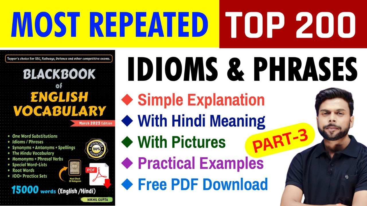 TOP 200 IDIOMS and PHRASES Black Book | Most Repeated | THE BLACK BOOK VOCABULARY TRICK | Part 3