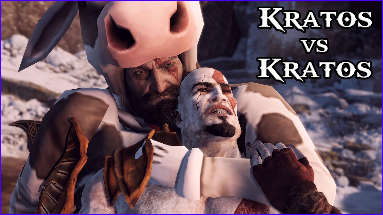 God of War: Старый Кратос против Молодого Кратоса. Мод финального босса. Кратос побеждает себя в ...