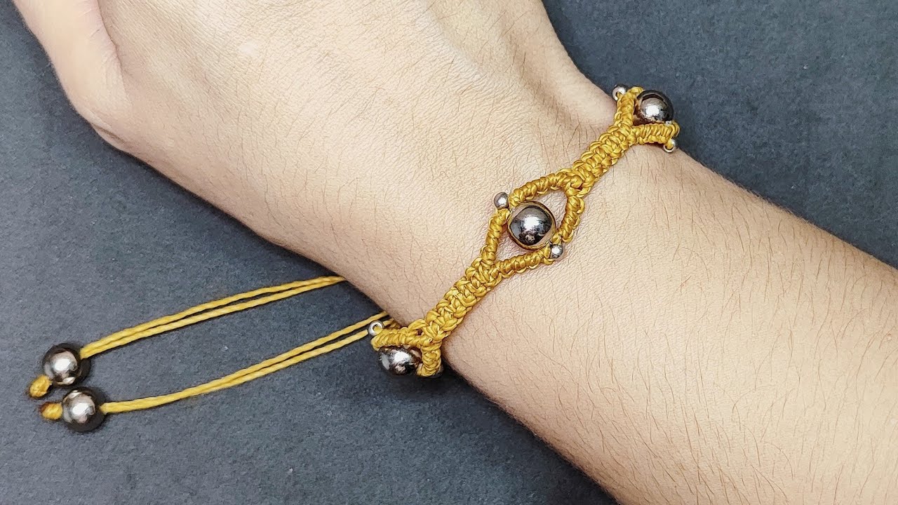 Pulseira Macrame com Miçangas Pérola Prata/Macrame Bracelet Tutorial ✨😊