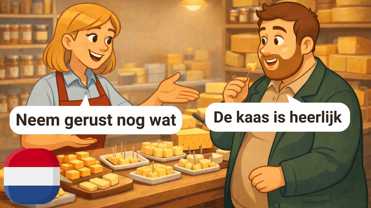 Learn Dutch with Conversations (With Subtitles) | A1-A2 | Fresh Food Shopping
