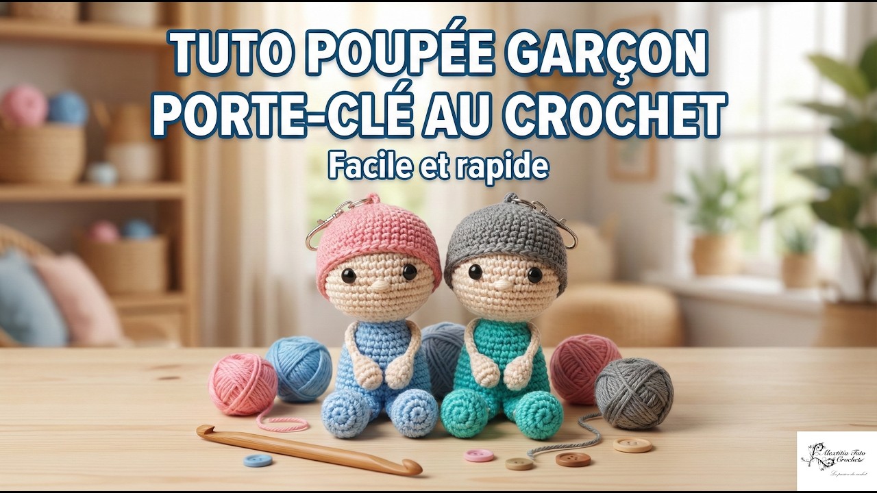 Tuto poupée garçon porte clé au crochet