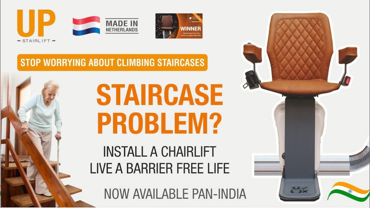 UP Stairlift - Curved Indoor #chairlift - Same Day Installation - Team Mobility + 91 98205 95026