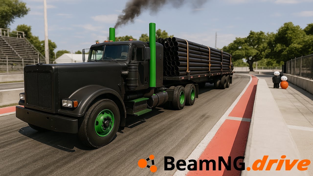 2500HP BIG TURBO SEMI TRUCK FULLY LOADED DRAG RACING! INSANE POWER! - BeamNG.drive MP