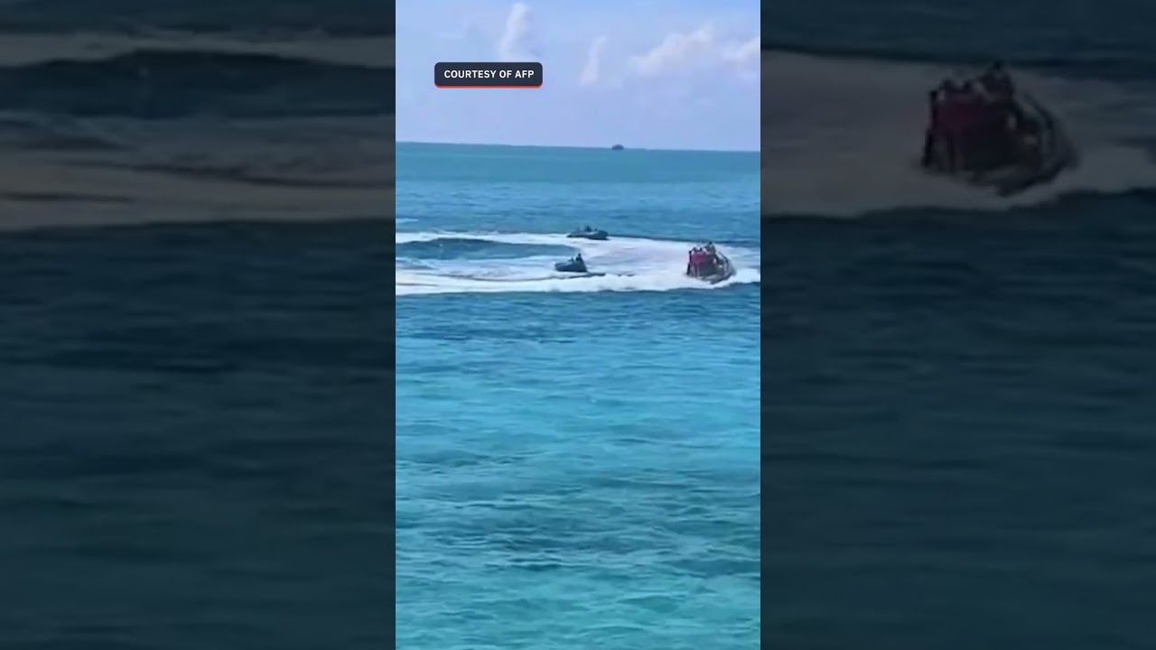 WATCH: In Ayungin Shoal, China chases after Filipino food supplies too
