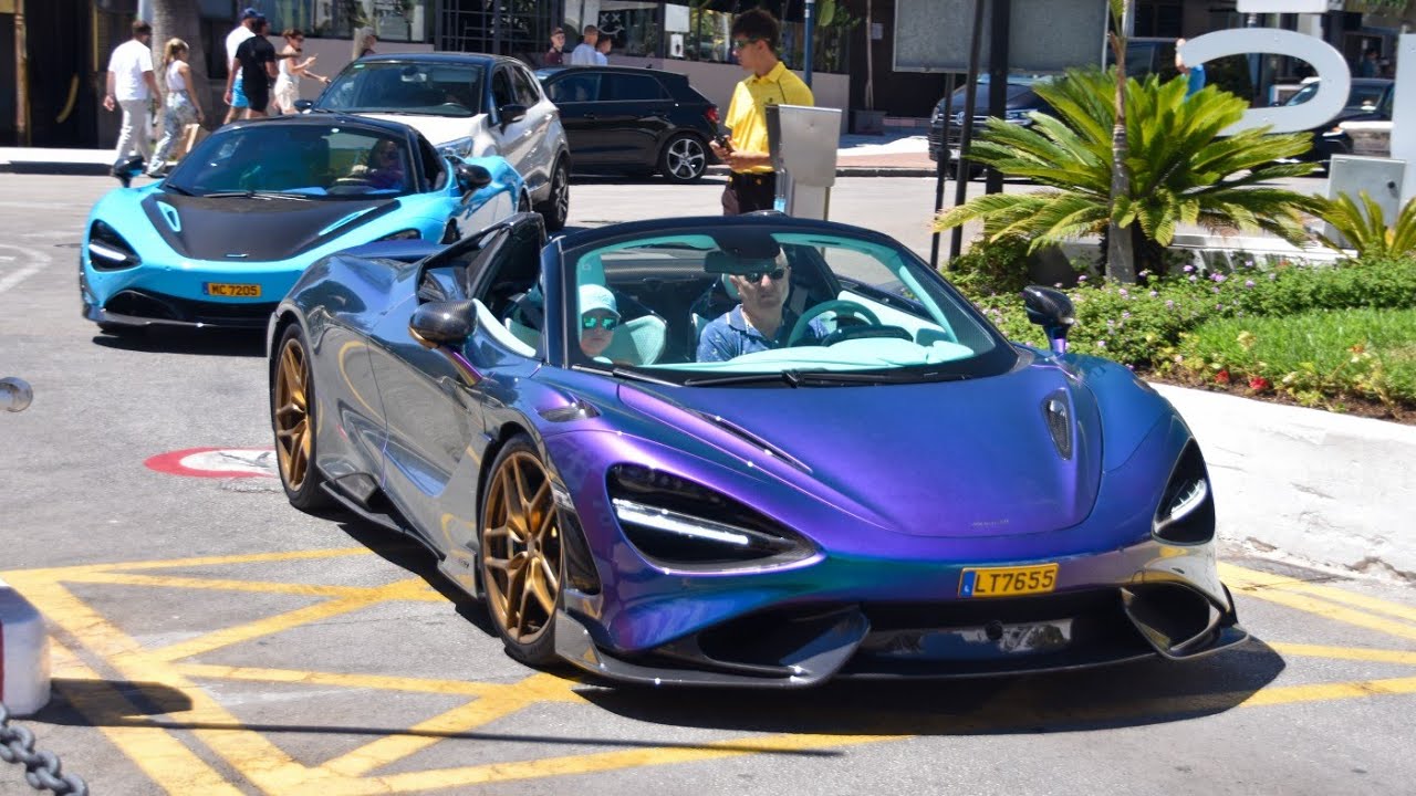 Supercars in Puerto Banus August 2023 [ 6 ] (765 LT Spider MSO, Mobicep SVJ Roadster, SF90 Stradale