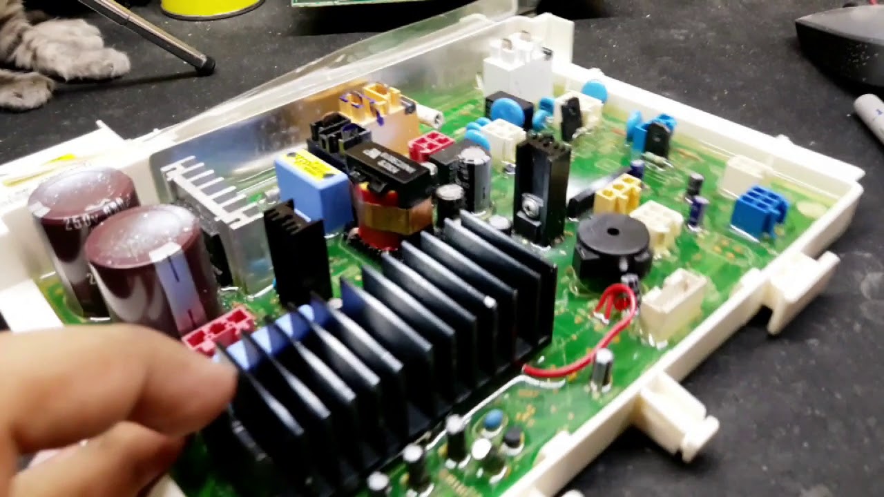Tarjeta de Lavadora Carga Frontal, Inverter LG No Prende, Reparación.