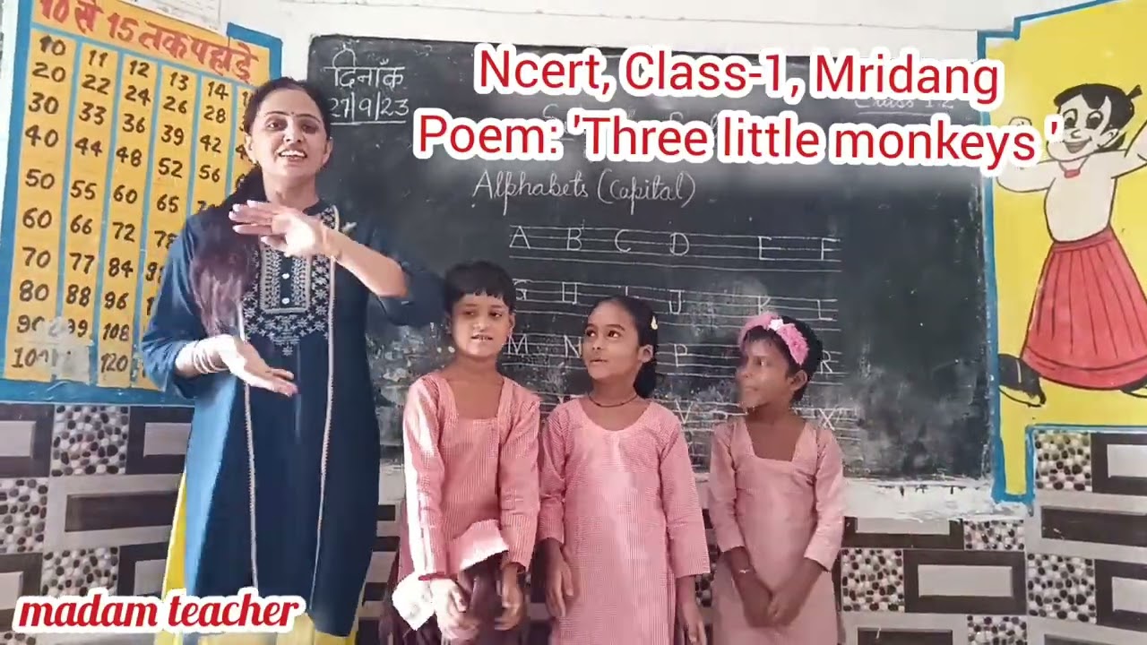 KVS prt demo class|| How to present poem 'Five little monkeys'?