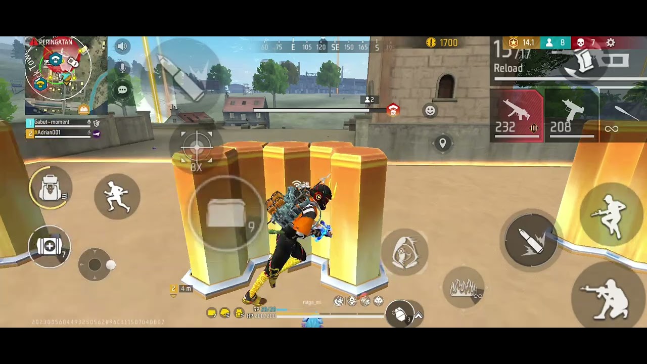 Full gameplay of free fire with my friends 