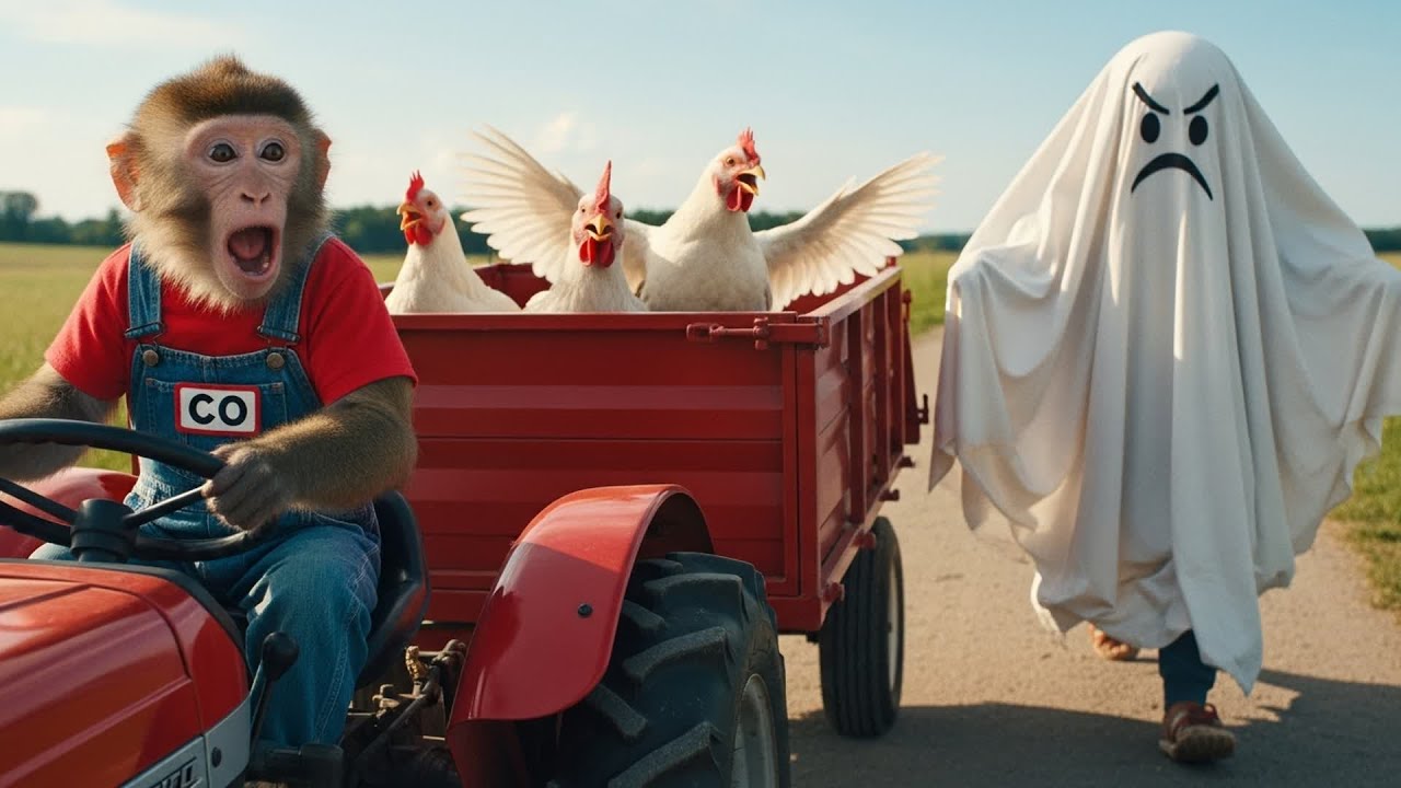 Monkey CO Drives the Crane to Rescue the Chickens from a Spooky Ghost on Halloween 👻| CO RESCUE TEAM