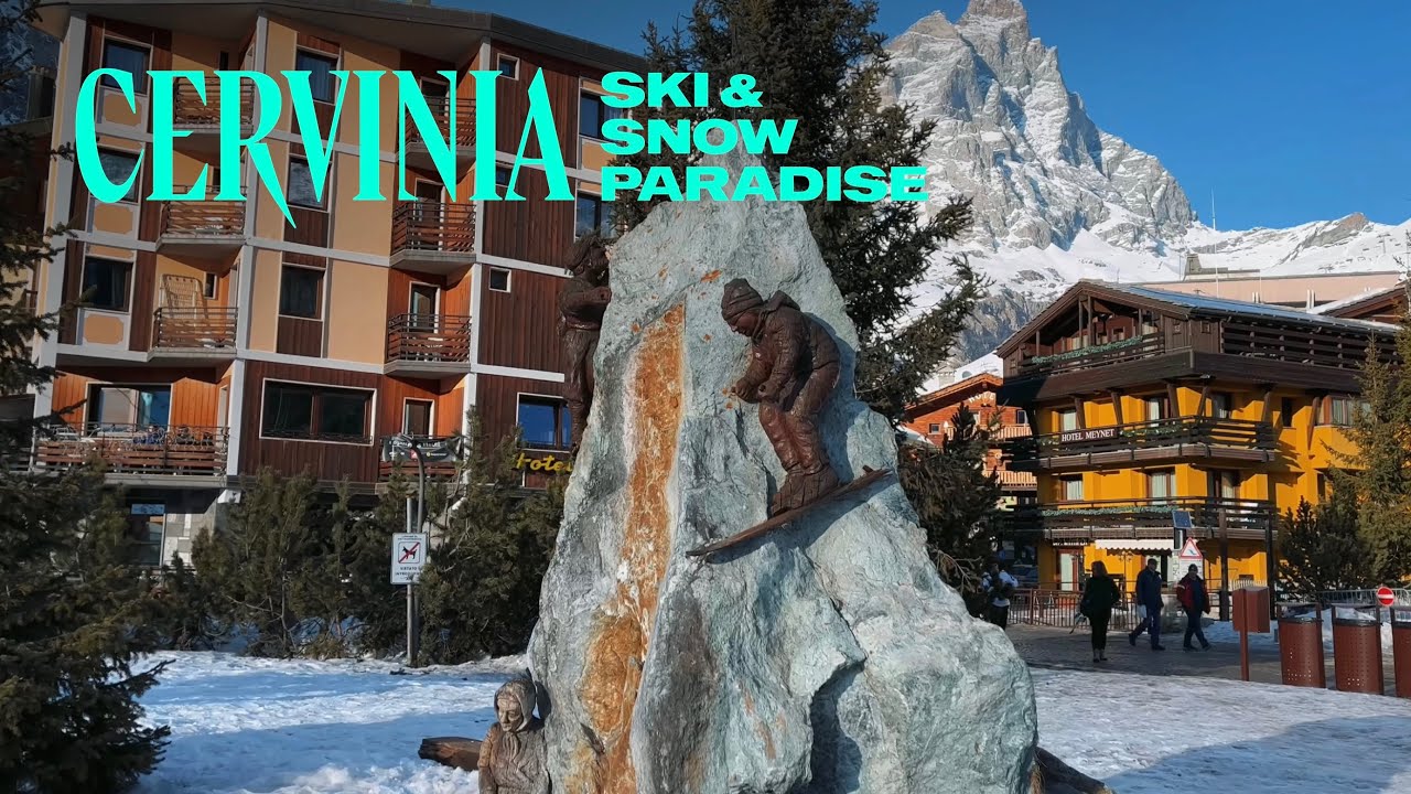 Cervinia Ski Paradise, Italy, Walking Tour - 4K 60fps