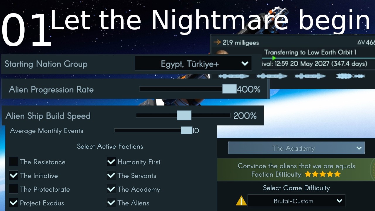 Terra Invicta - Academy - 01 - Custom Brutal Difficulty - Let the Nightmare begin