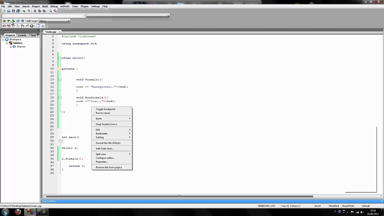 Tutorial C++ ita Lezione 10 - Classi