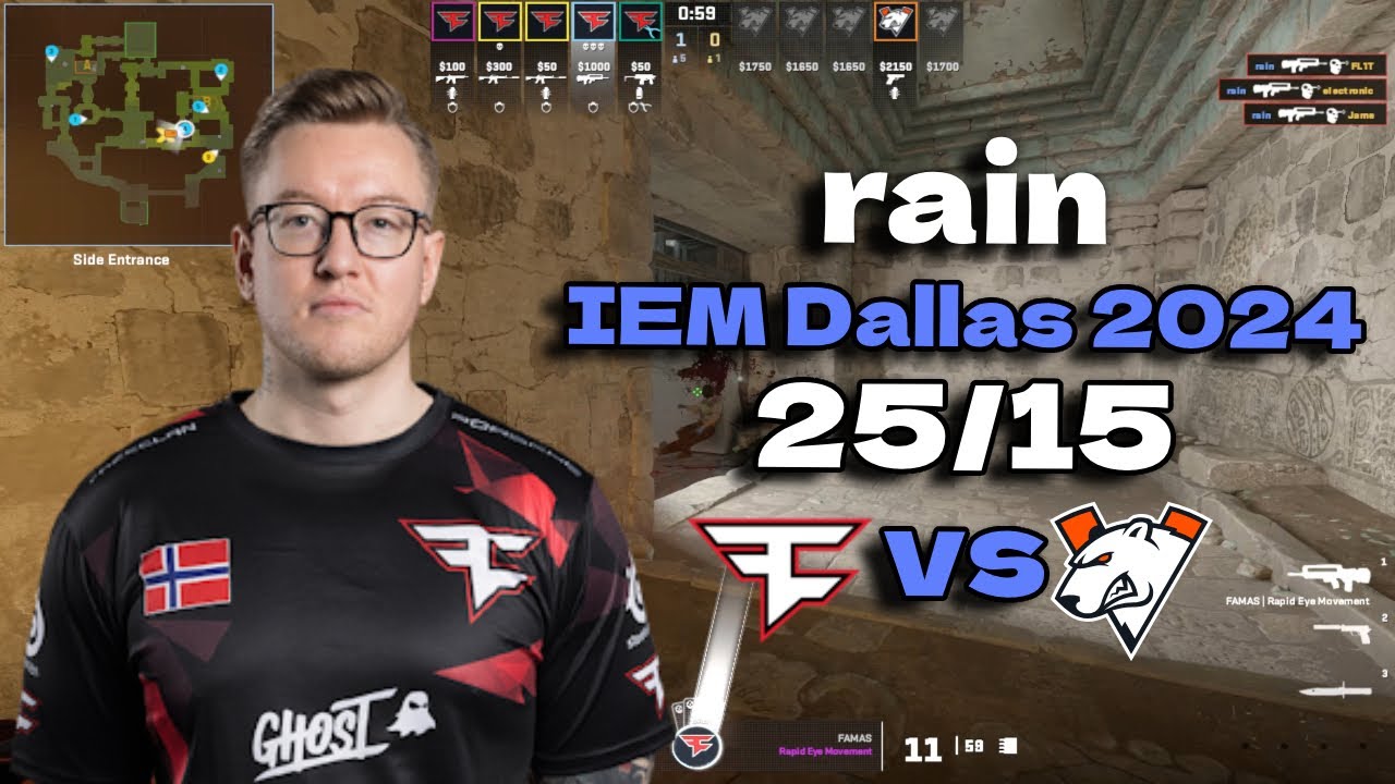 FaZe rain (25/15) vs Virtus.pro (Ancient) @ IEM Dallas 2024 #cs2 #pov #demo