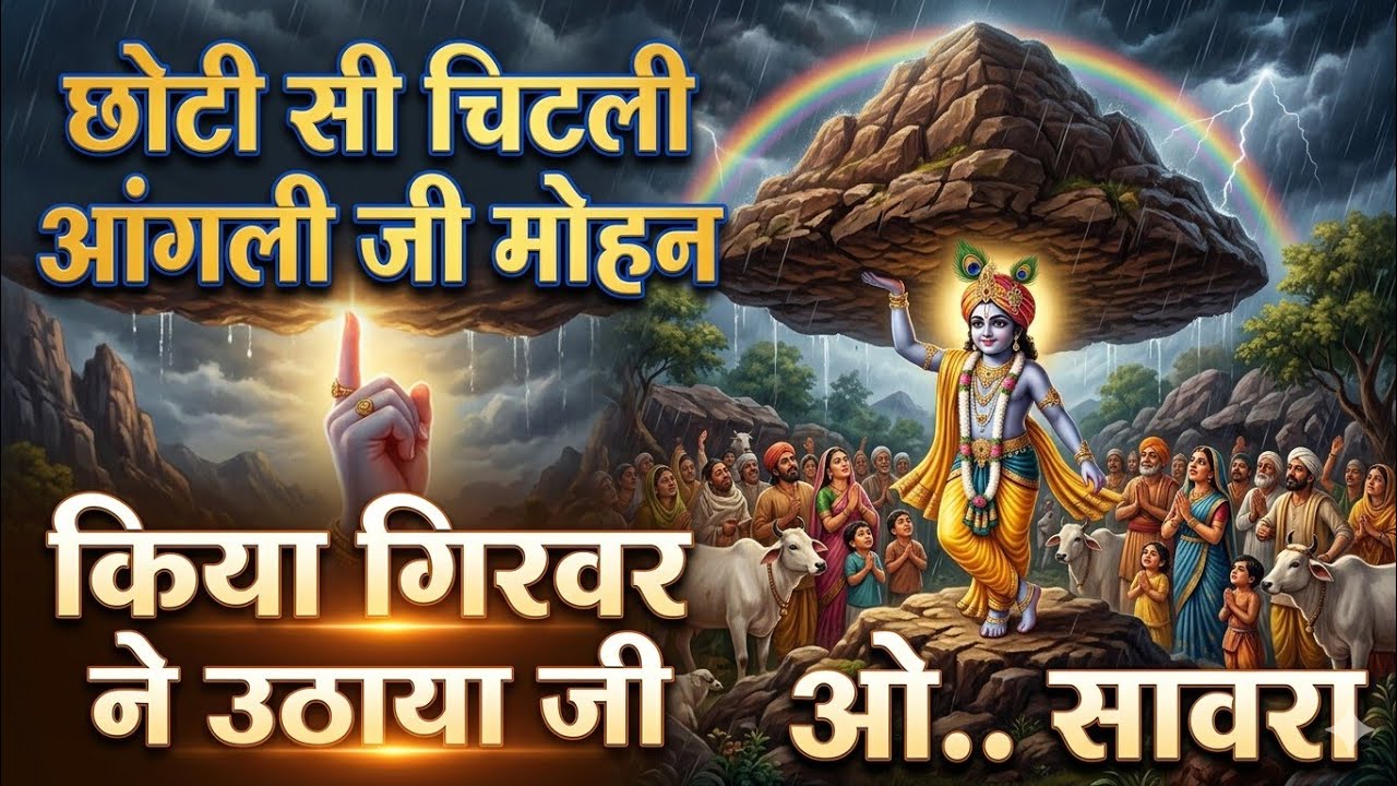 छोटी सी थाकि चिट्टी आंगली कईया गिरवर ने उठायो जी ओ....संवारा... #rajasthanibhajan #bhajan #krishna