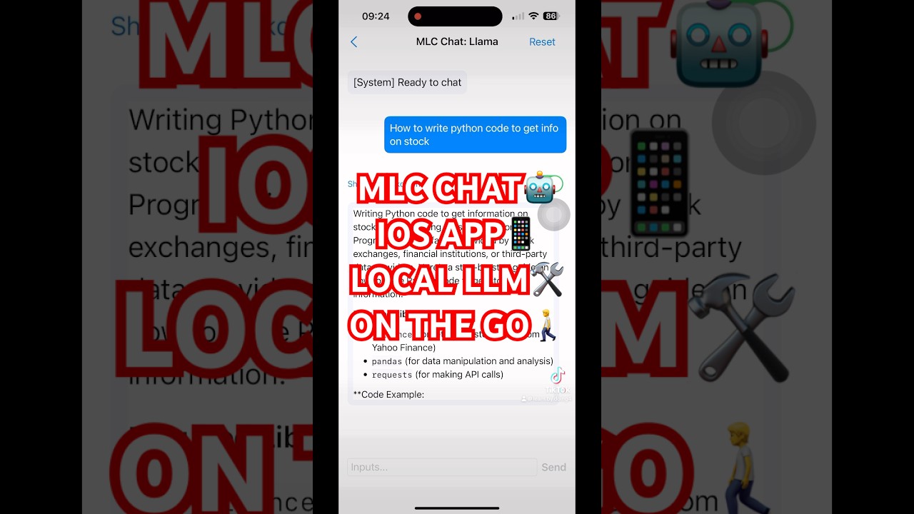 On device AI tool #mlc #chat #ios #app #local #llm #onthego