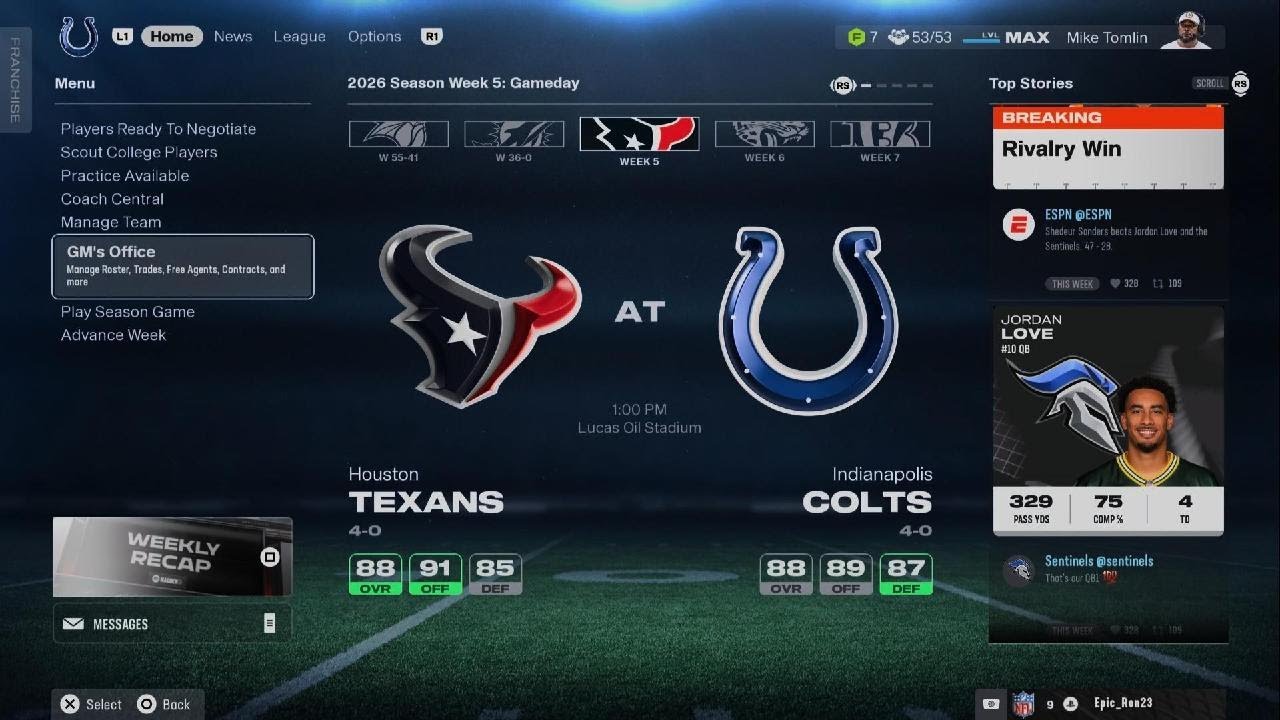 Madden NFL 26 Franchise (got belted...😔)