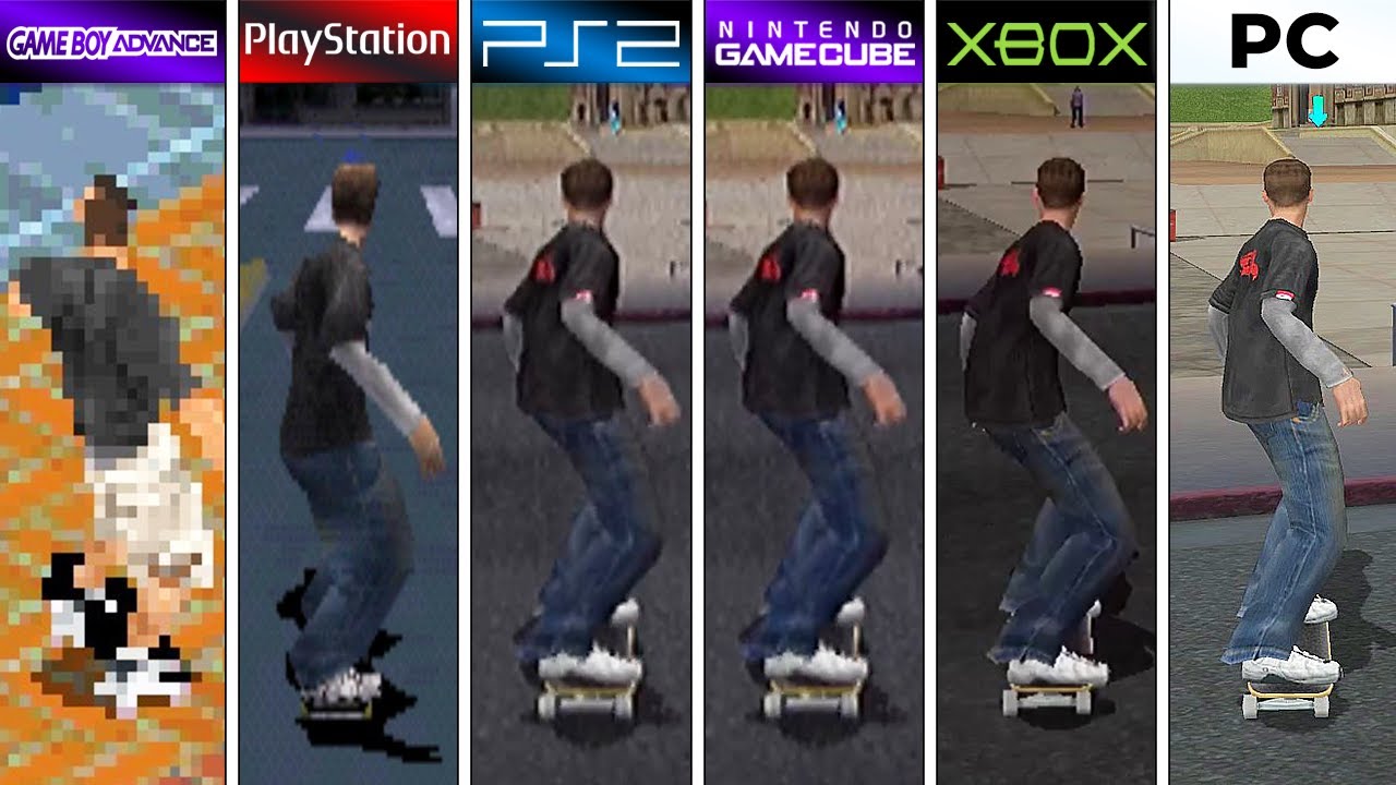 Tony Hawk's Pro Skater 4 (2002) GBA vs PS1 vs PS2 vs GameCube vs XBOX vs PC