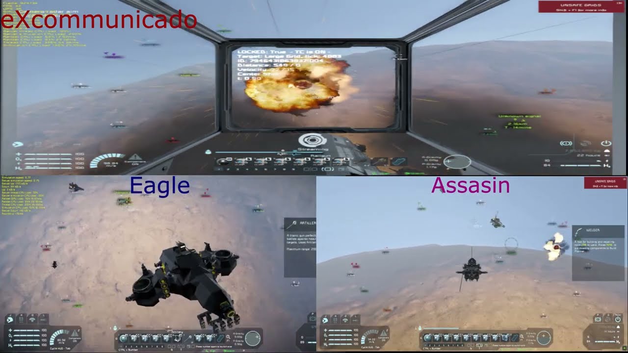 Space Engineers PVP. Battle Of Falling Debris (Atmospheric Fight on Pertam)