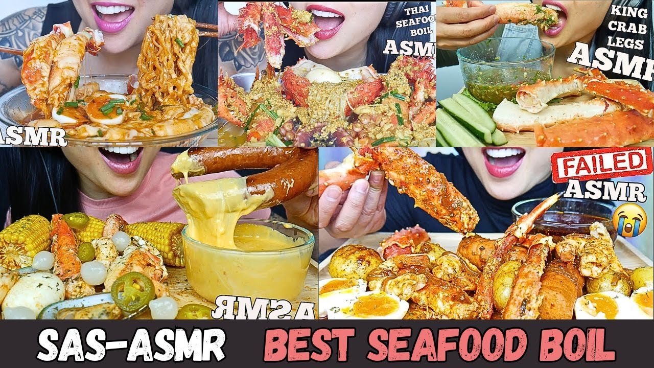 🌊 SAS-ASMR SEAFOOD BOIL MIX SAUCES SMUKBANG COMPILATION | BIG BITES | BITES ONLY | NO TALKING🎧