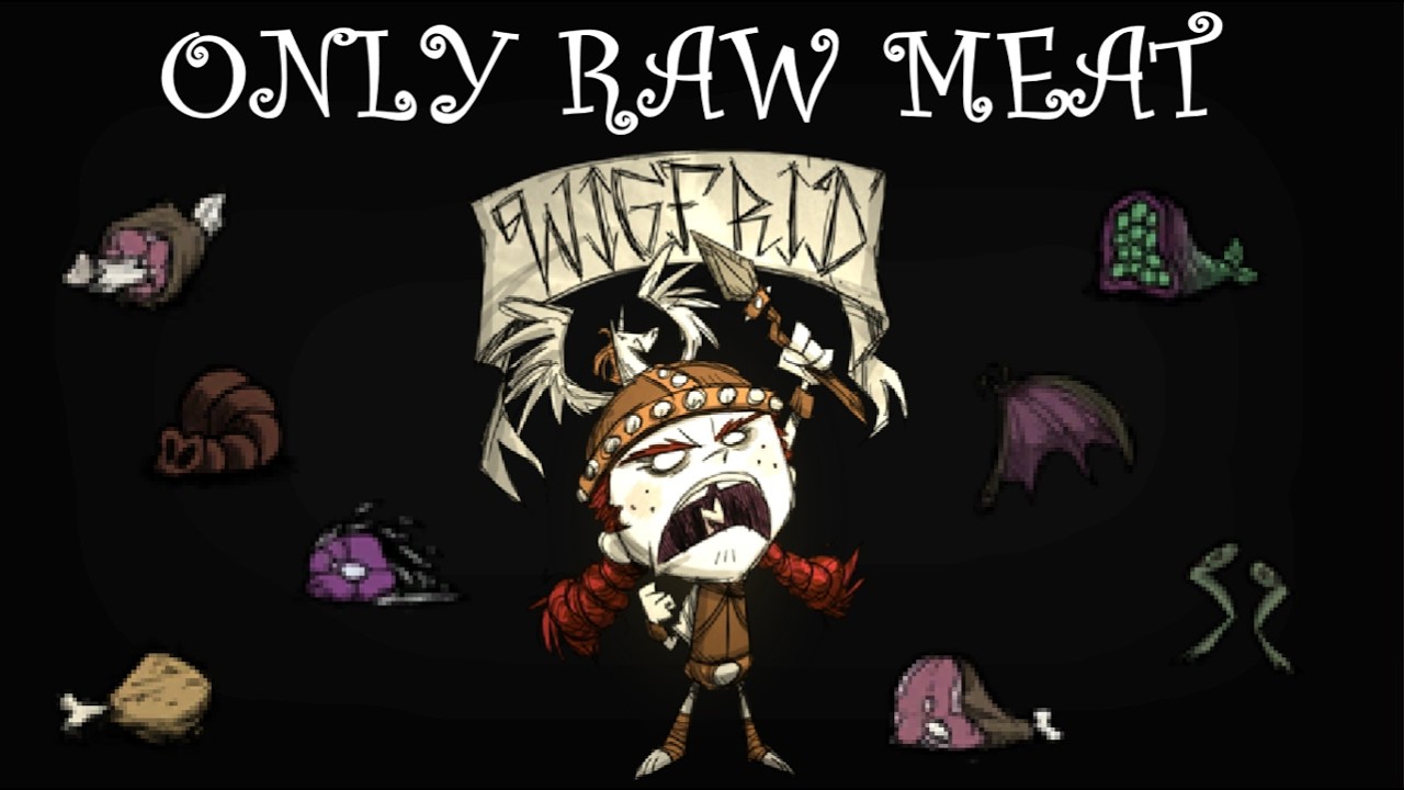 Surviving Twenty Days in Don't Starve Together Only Eating Uncooked Meat!