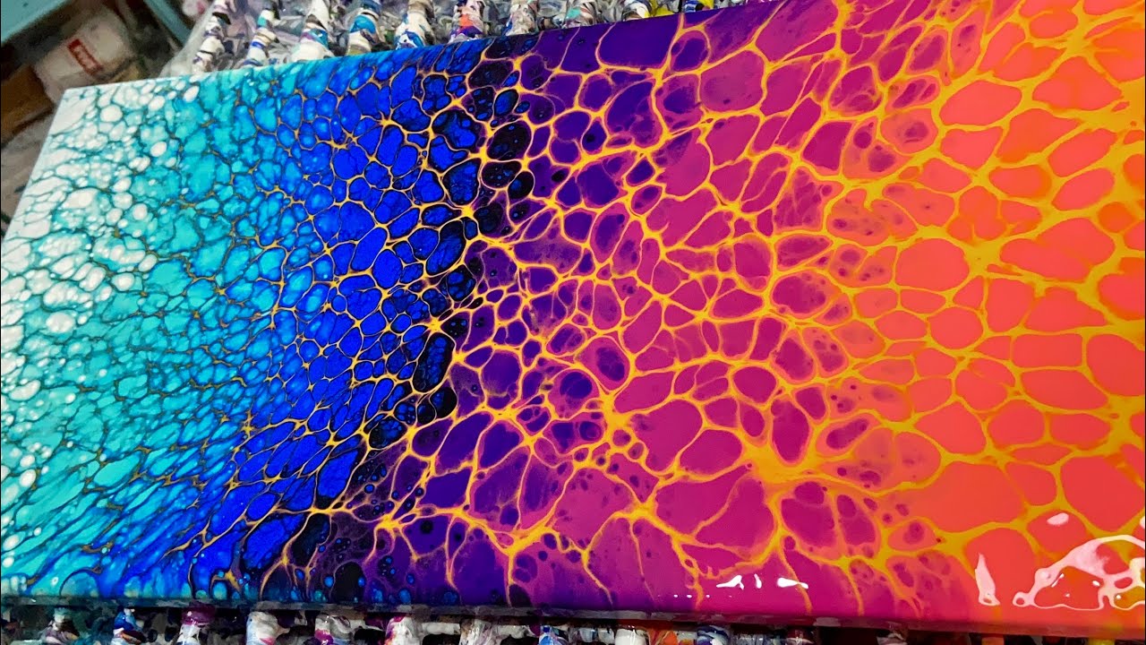 Wow! Awesome SWIPE! Abstract Acrylic Paint Pouring with Silicone, Fluid Art Style!