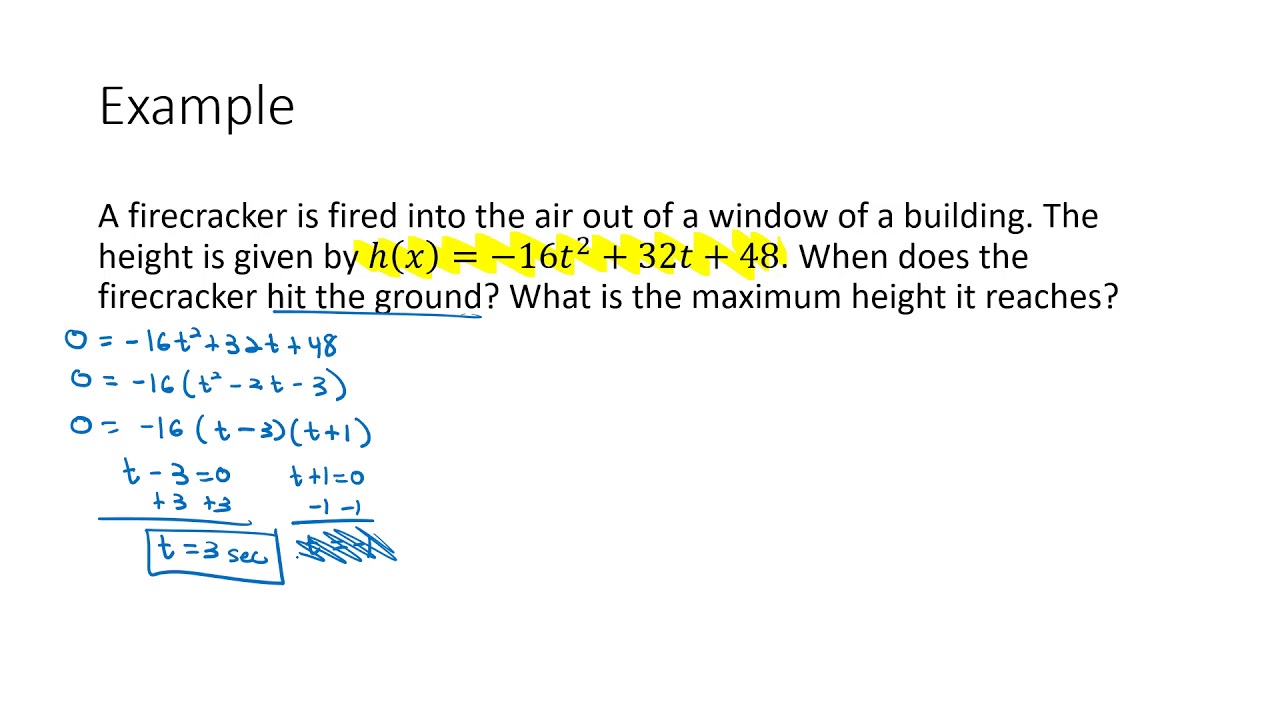 Applications of Quadratic Functions