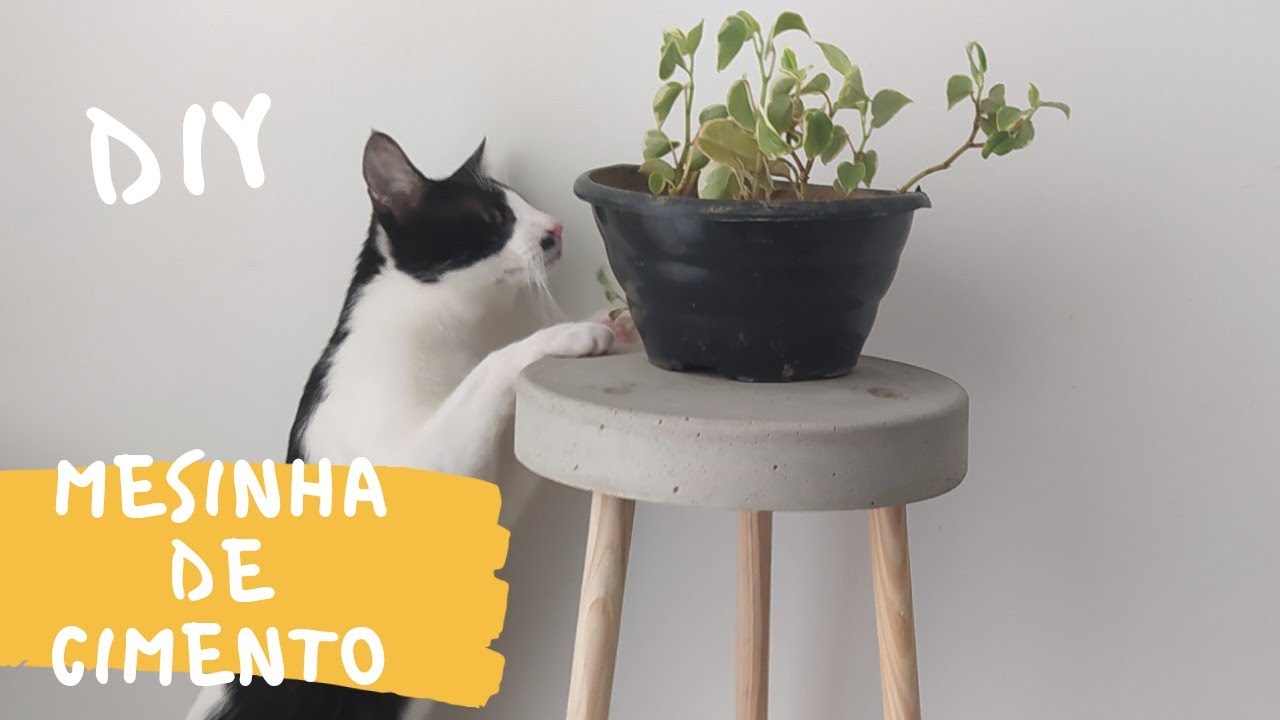 DIY - MESINHA DE CIMENTO - MUITO SIMPLES - por Gisele Souza
