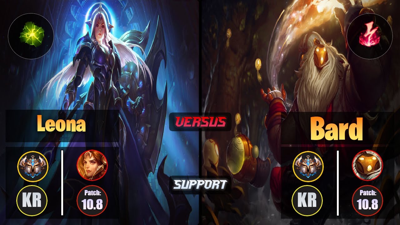 Challenger LEONA [Aftershock] (Support) VS  BARD - Challenger KR Patch 10.8