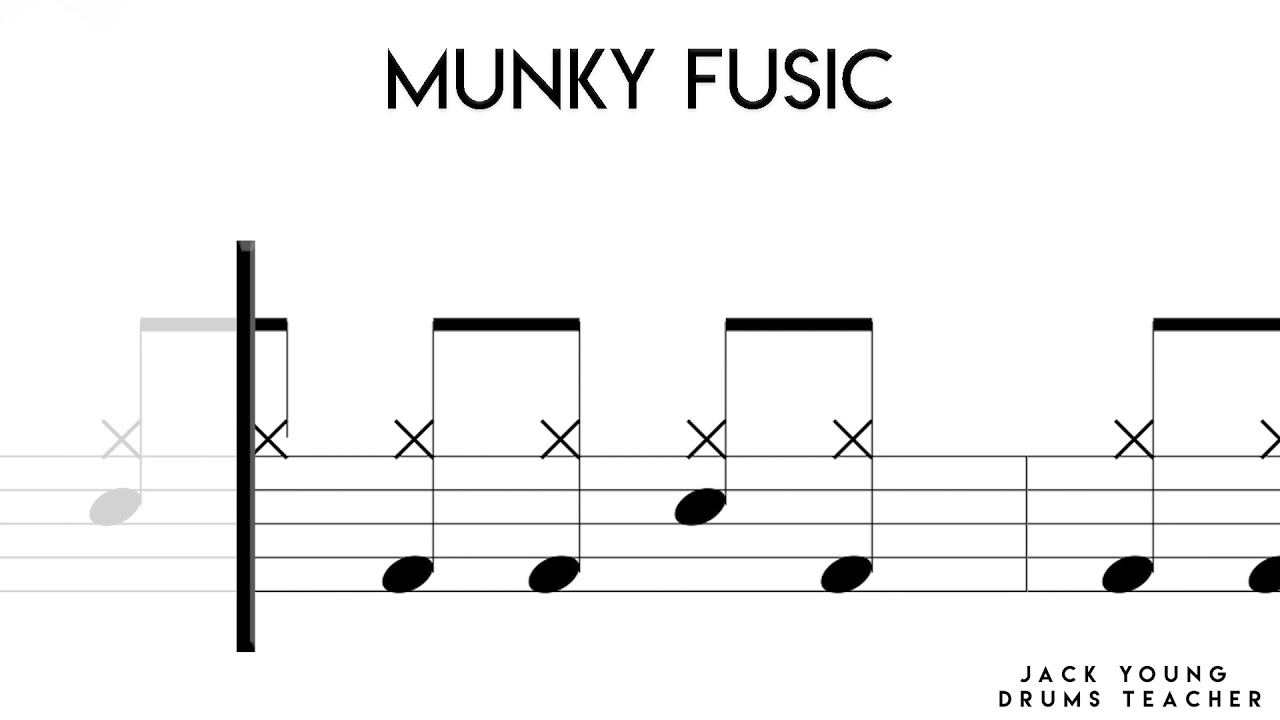 How to play Munky Fusic on Drums - Rockschool grade 1