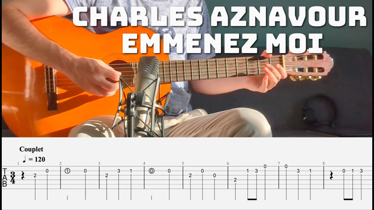 Charles Aznavour - Emmenez Moi Guitar Melody (facile / easy) 🇫🇷🎸