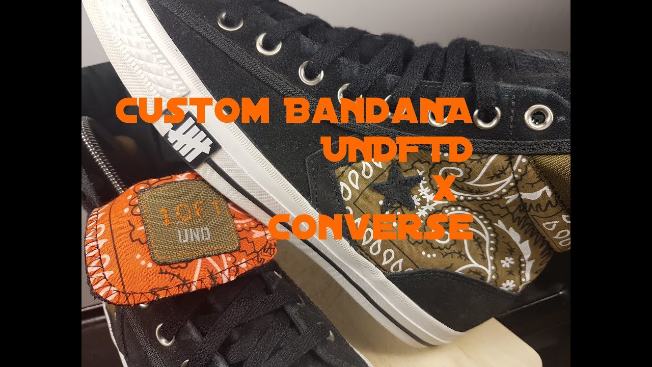 Custom Bandana Undefeated x Converse Chucks Shoes (Tutorial) [NIKE AIR JORDAN IV UNDFTD Inspired]