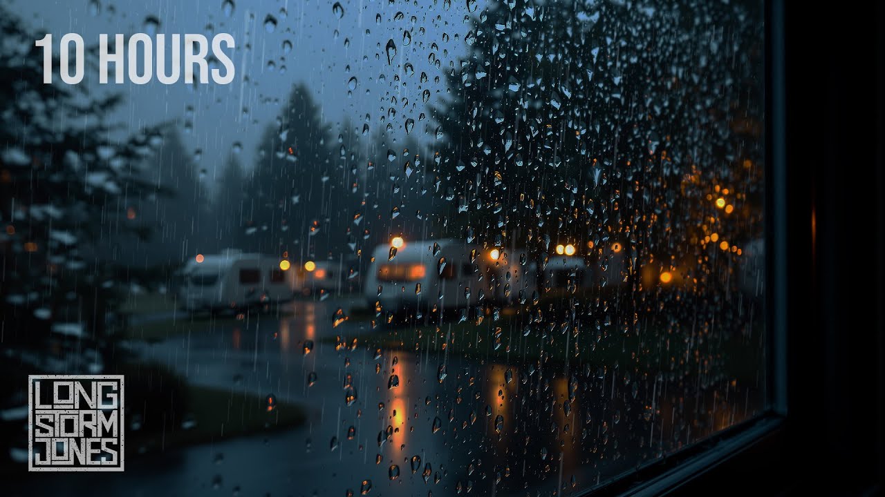 Cozy Campground Rainstorm | Immersive Pattering Rain to Calm Your Noisy Mind | NO THUNDER | 10 Hours