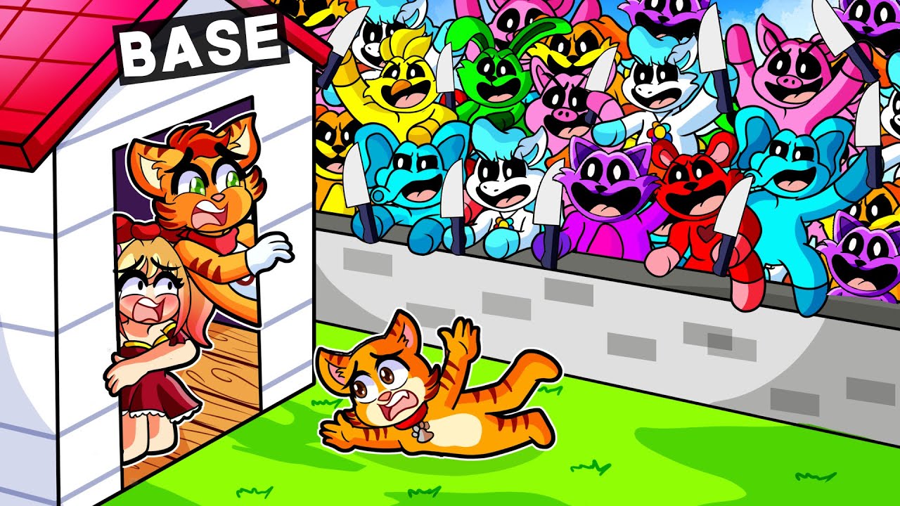 RETO DE LA BASE VS SMILING CRITTERS DE POPPY PLAYTIME 3 EN MINECRAFT 😱 1 MILLON DE CATNAP,DOGDAY