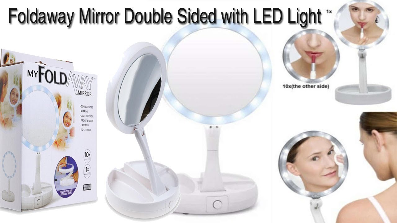 My Foldaway Mirror Double Sided with LED Light Vanity Mirror Price in Pakistan