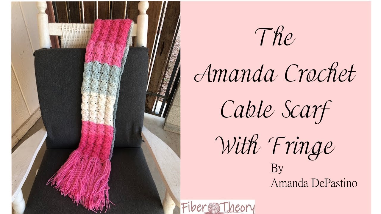 How to Crochet a Scarf with Fringe, crochet a cable scarf, crochet cables,