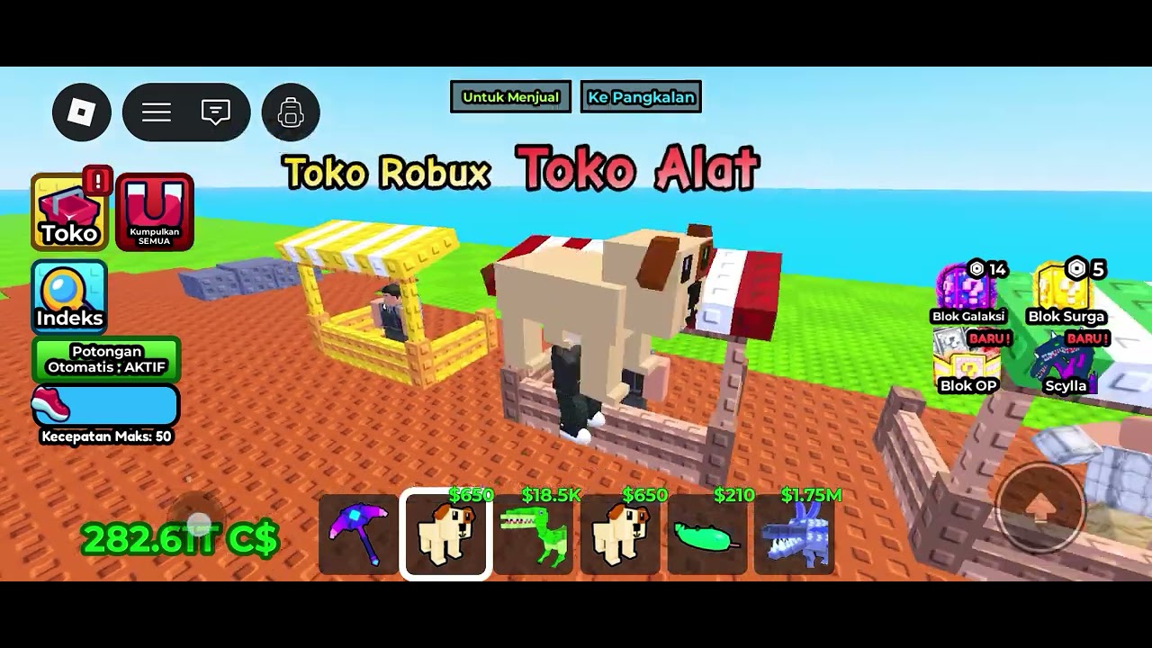 Aku main game peliharaan di Roblox
