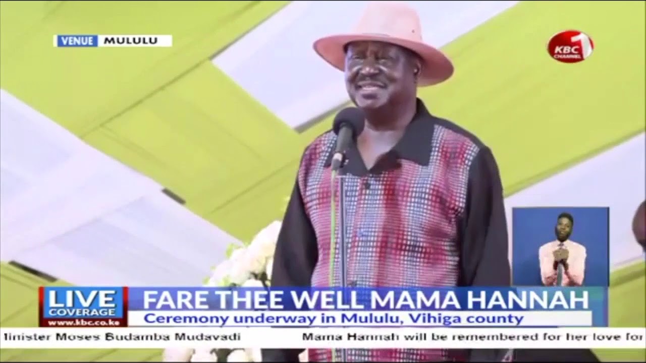 ODM Leader Raila Odinga's speech at the burial ceremony of Mama Hannah Mudavadi