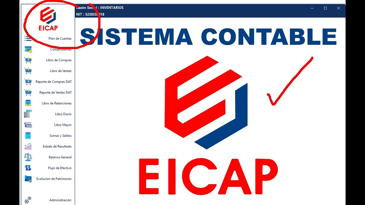 Sistema Contable EICAP V3,  m&oacute;dulo Contabilidad.