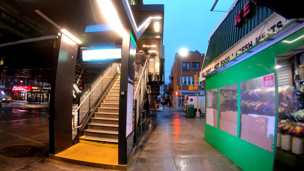 ⁴ᴷ⁶⁰ Walking from Astoria to Long Island City, Queens in the Rain : December 21, 2018