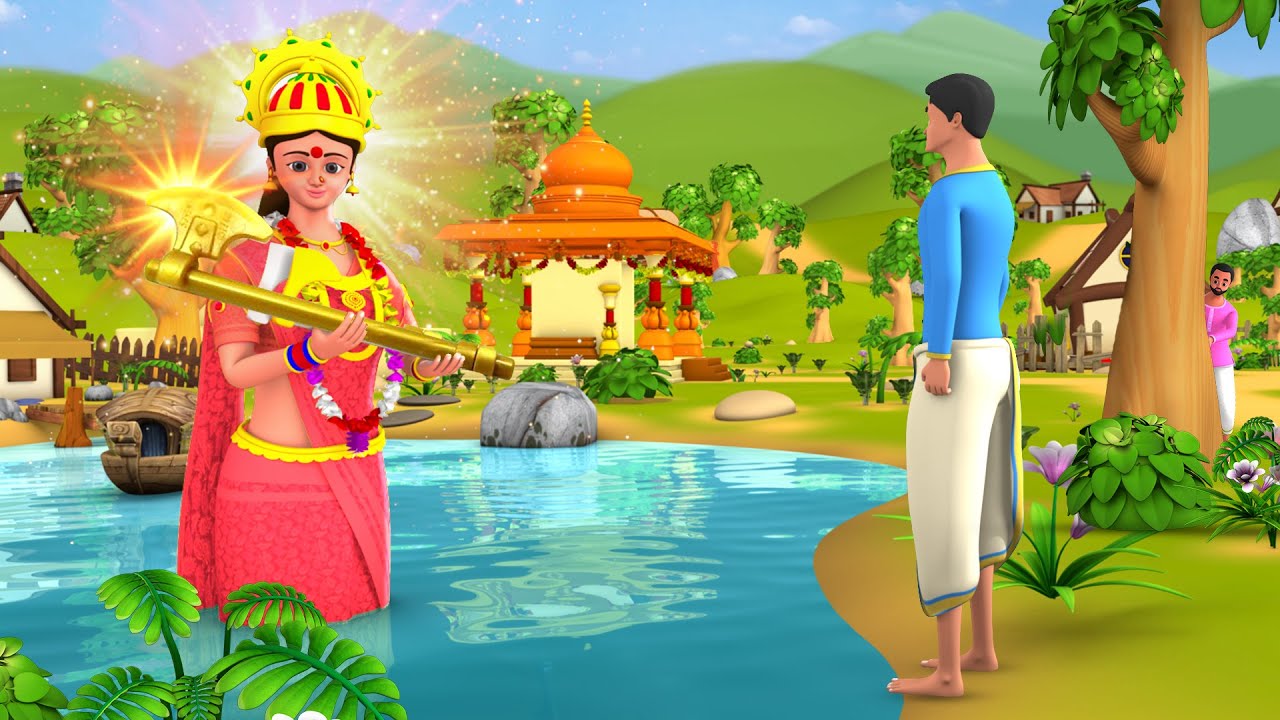 Golden Axe Hindi Story - सोने की कुल्हाड़ी हिन्दी कहानी | 3D Animated Stories | Maa Maa TV