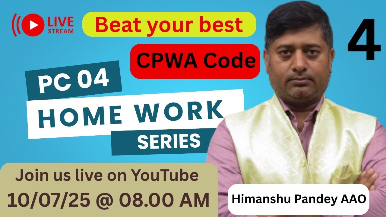 #04 Homework Test Series CPWA Code Ch. 3|