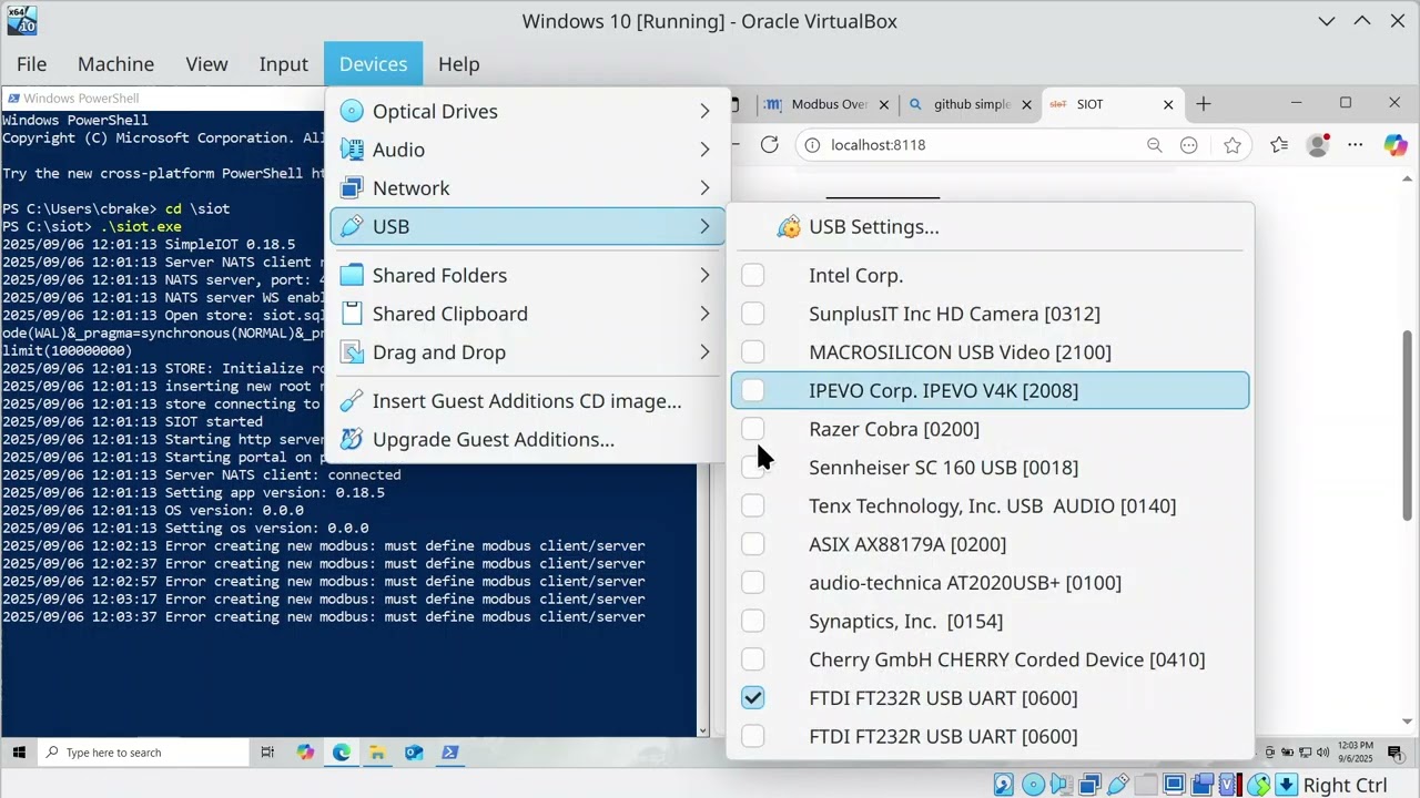 Simulating Modbus servers and clients using Simple IoT
