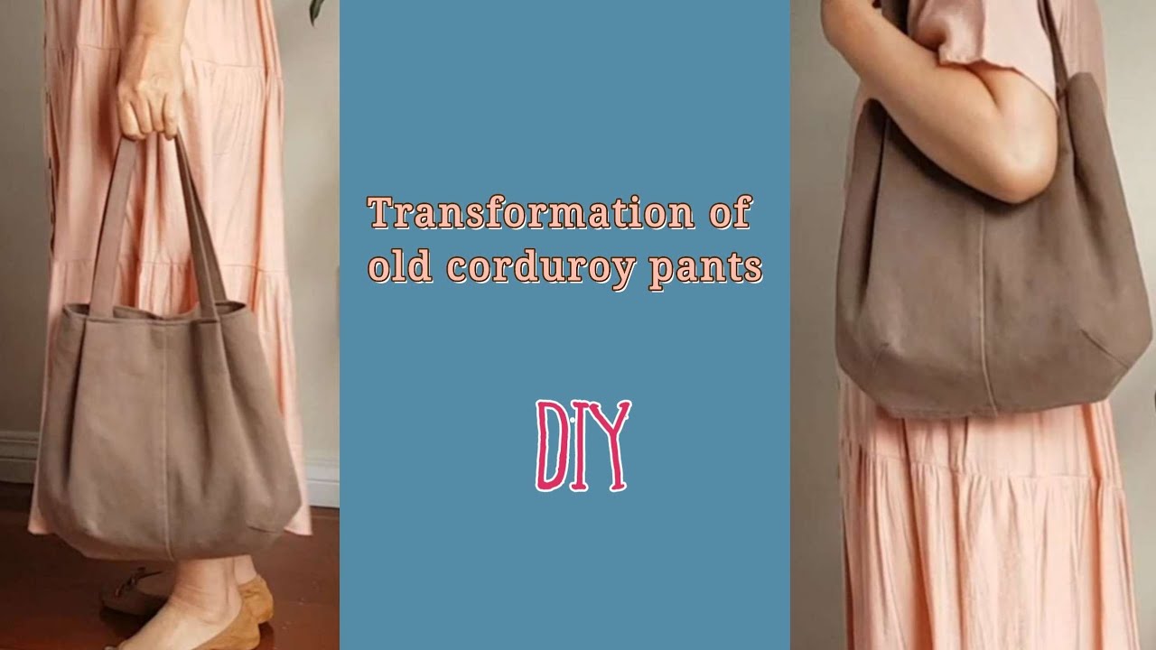 No fusible interfacing, easy to make. 안입는 골덴 바지로 만들기 쉬운 숄더백