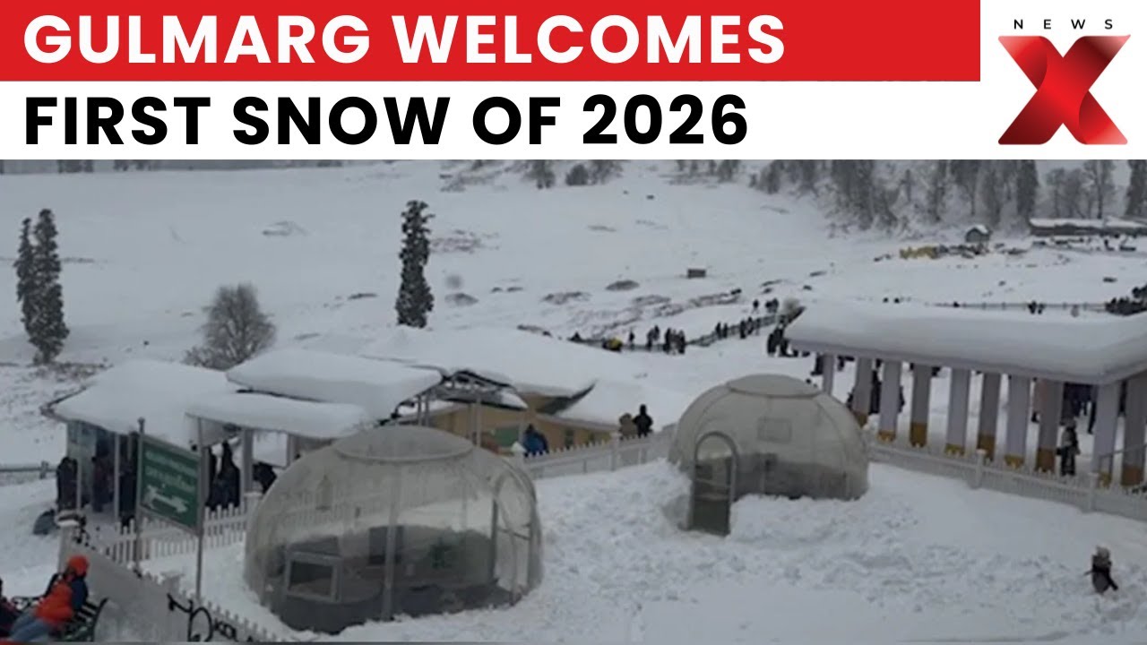 Jammu And Kashmir: Gulmarg Wakes to Its First Snowfall of 2026, Blanketed in White | NewsX