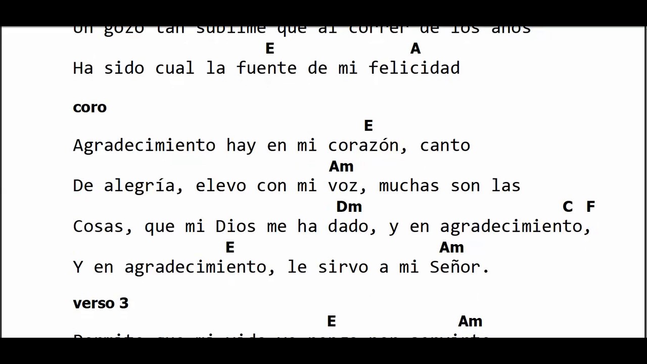 Agradecimiento acordes Am Acordes en la descripcion les dejo el enlace de descarga