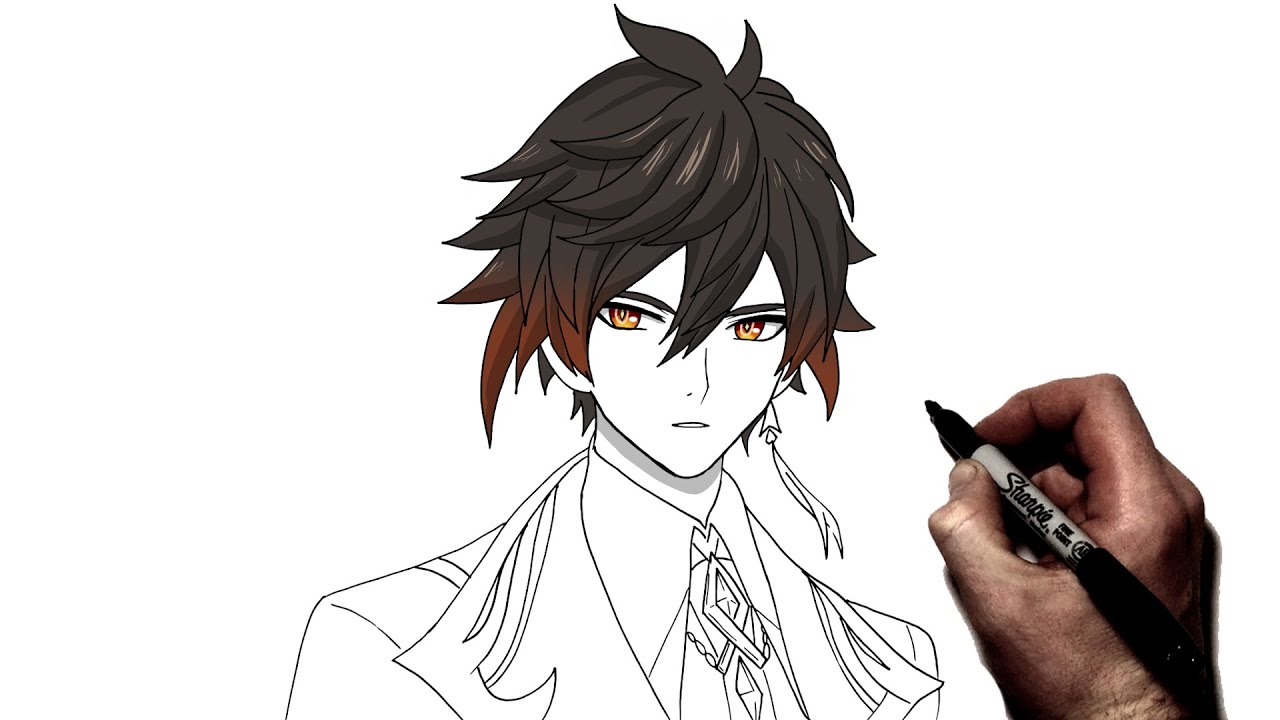 How To Draw Zhongli | Step By Step | Geshin Impact