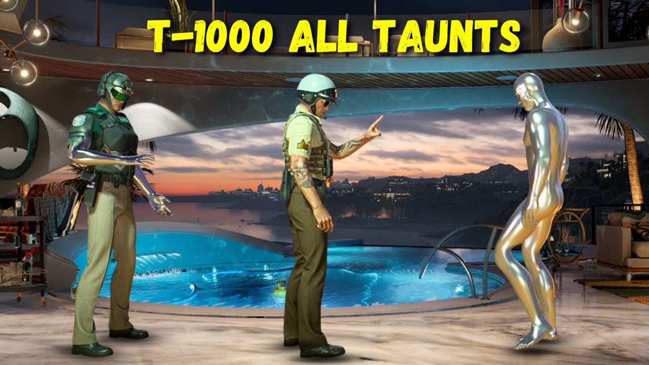 T-1000 All Taunts - MK1