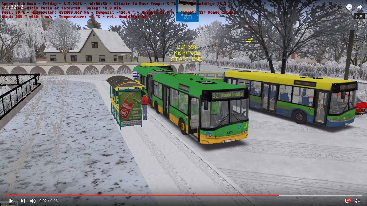 omsi 2 tour (1176) 波蘭 波茲南 Poznan Linia 398 Czerwonak /Stacja - Kicin/Petla