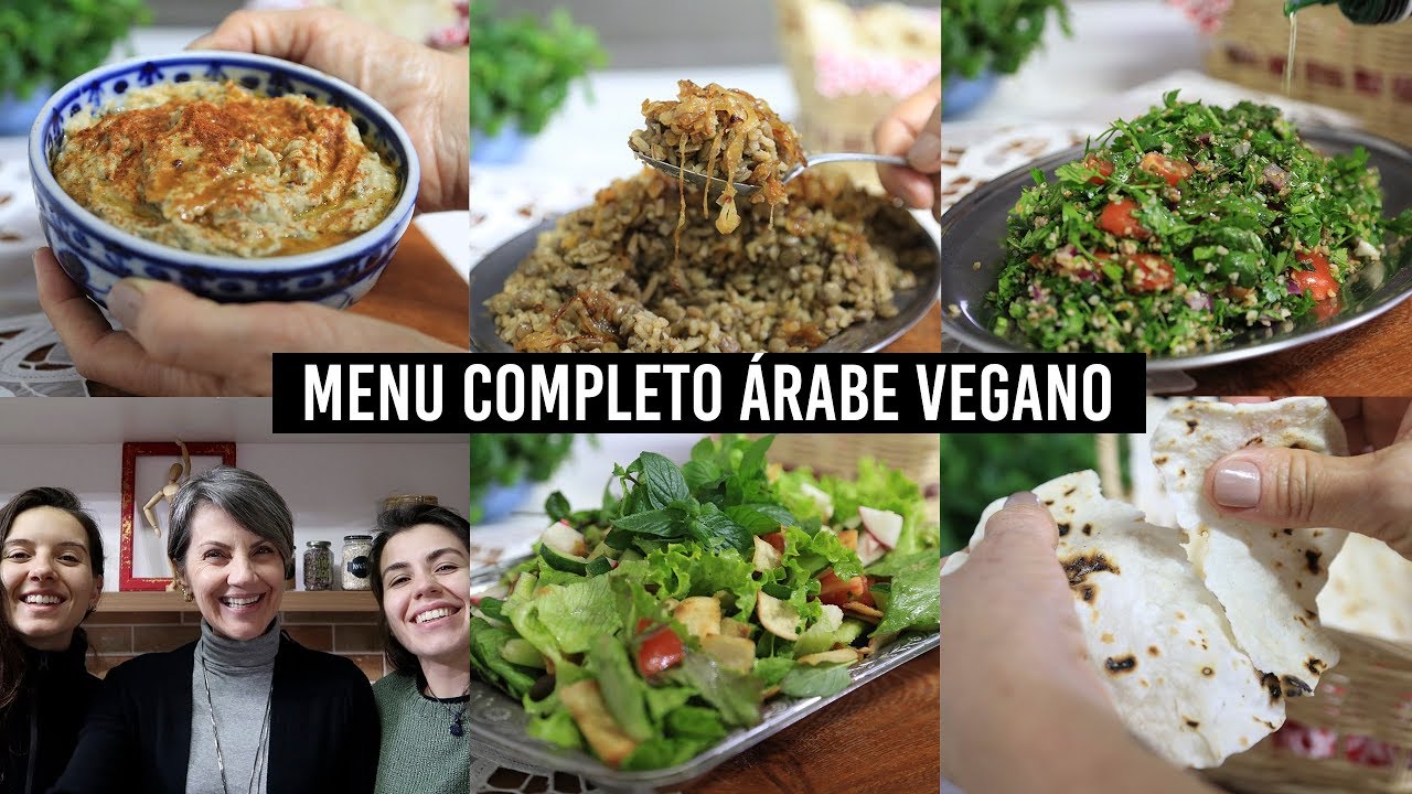 MENU COMPLETO #01: ÁRABE | babaganuche, mjadra, tabule, salada fatuche e Pita | TNM Vegg